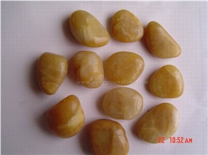 Yellow Pebbles, Grade A/B/C Polished Pebble Stone for Driveways, Natural Yellow Flat Pebbles for Garden Walkway, Xiamen Winggreen Manufacturer
