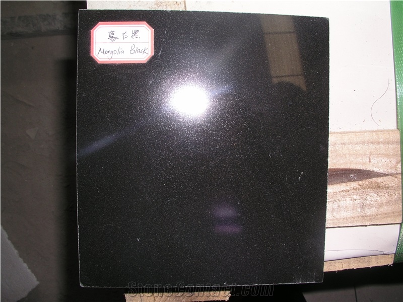 Chinese Cheap Black Granite, Mongolia Black Granite Tiles, Polished for Floor and Wall