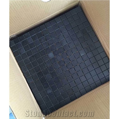Chinese Cheap Hainan Black Granite Mosaic, Polished Mosaic for Floor and Wall