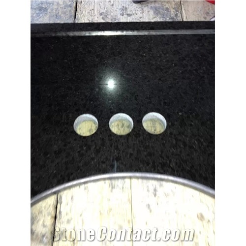 Chinese Fuding Black Granite Countertops, Polished Bathroom Countertops, Vanity Tops