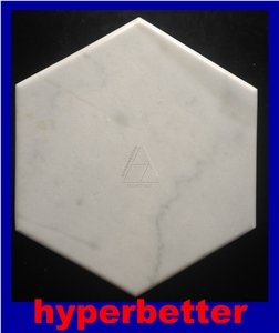 White Marble Hexaganle Shape Cutting Board Tray
