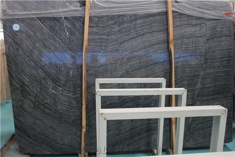 Beautiful Ancient Black Wooden Marble Slabs, China Black Marble