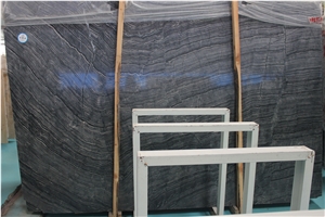 Beautiful Ancient Black Wooden Marble Slabs, China Black Marble