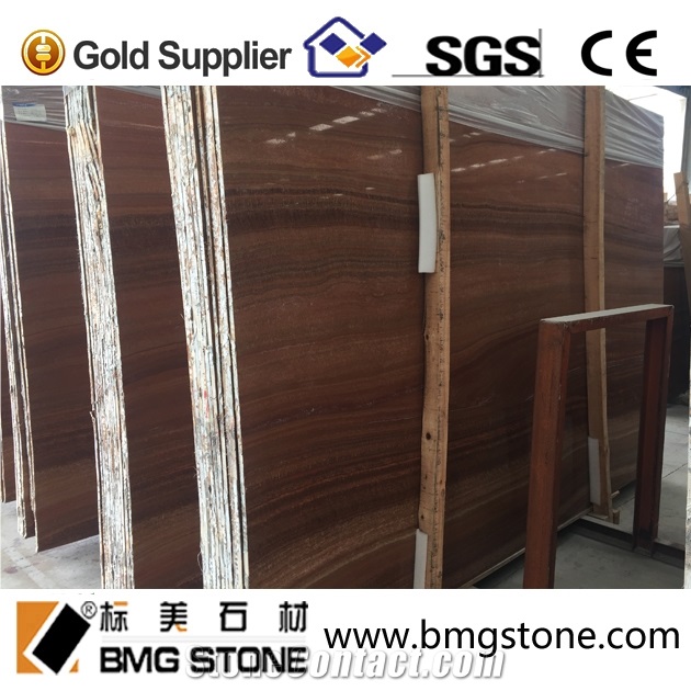 China Natural Stone Wooden Red Marble Floor Tiles