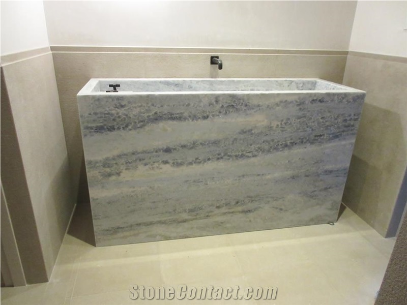 Custom, Hand-Built Integrated Stone Sink