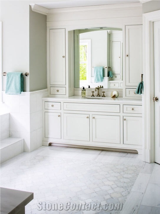 Bianco Dolomitti White Marble Bathroom Design
