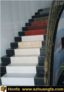 Beige Sunny Marble Stair Case and Stair Treads
