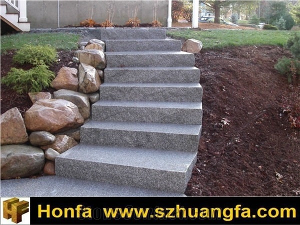 China Factory Price G623 Granite Stairs,Sesame Granite Staircase