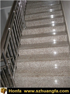 China G687 Granite Stair Treads, Pink Granite Stair Treads
