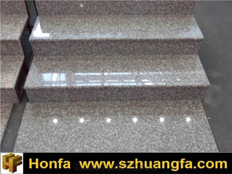 China G687 Granite Stair Treads, Pink Granite Stair Treads