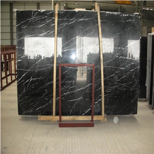 Factory Price Black Marquia Slabs & Tiles, Oriental Black Marble Slabs & Tiles
