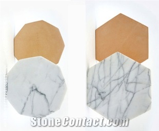 Hexagonal White Marble Coaster