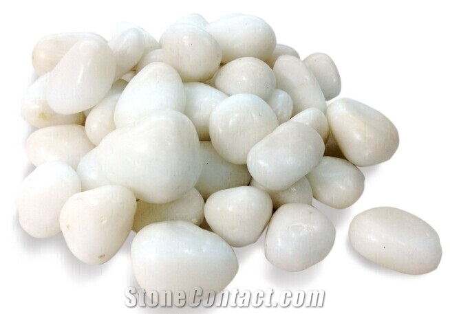 Pure White Pebble Stone 3-5cm, River Stone, Pebble Walkway