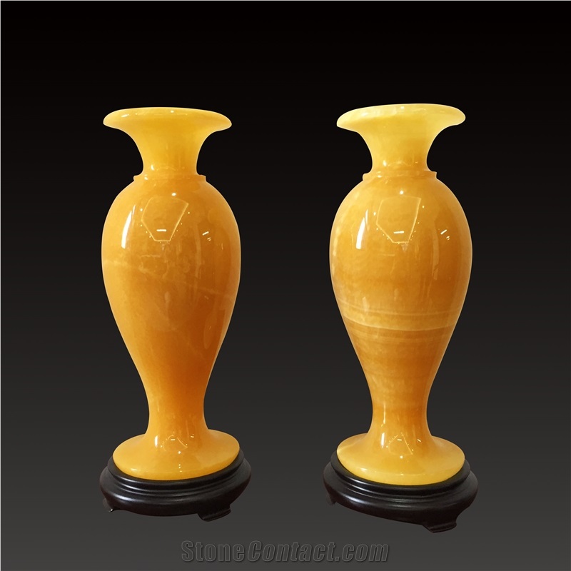 China Yellow Onyx Artifacts & Handcrafts-Bottle