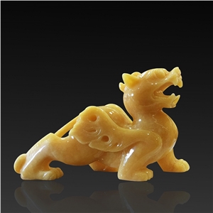 China Yellow Onyx Artifacts & Handcrafts-Mythical Wild Animal