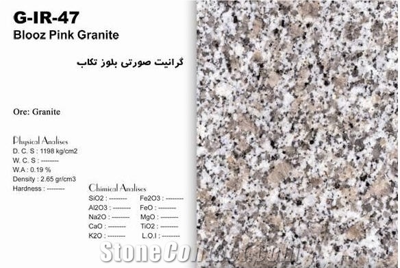 Blooz Pink Granite Tiles & Slabs, Pink Polished Granite Floor Tiles, Walling Tiles