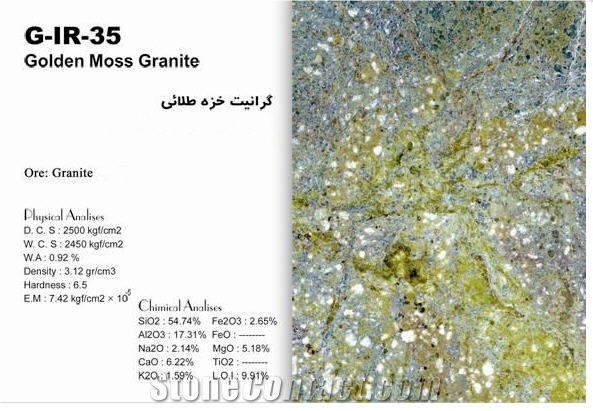 Golden Moss Granite Tiles & Slabs, Green Polished Granite Covering Tiles