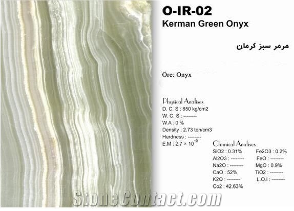 Kerman Green Onyx Vein Cut Tiles & Slabs