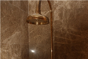 Emperador Medium Marble Hotel Bathroom Design Project, Brown Marble for Bath Design Turkey