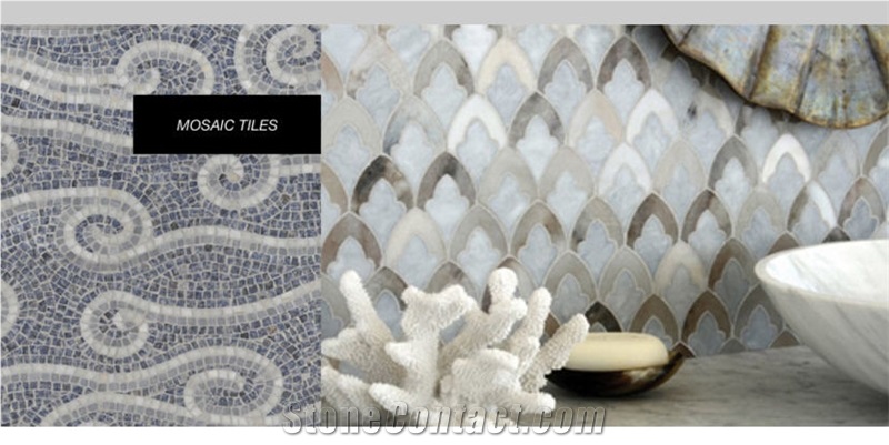 Mugla White Marble Mosaic Tiles, White Marble Wall Mosaic