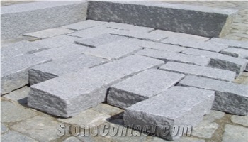 Bergama Grey Granite Cube Stone Pavers Turkey