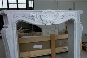 Bianco Venosta Marble Carved Fireplace Mantel
