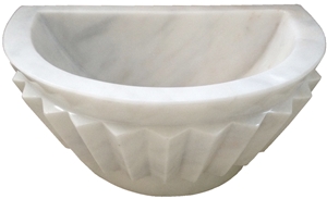 Afyon White Marble Basin - Afhk-74, White Marble Sinks & Basins Turkey, Bathroom Sinks