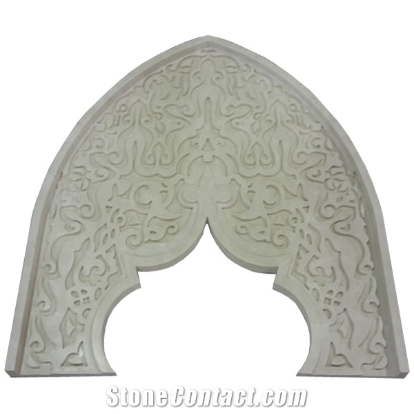 Afyon White Marble Carved Door Arch