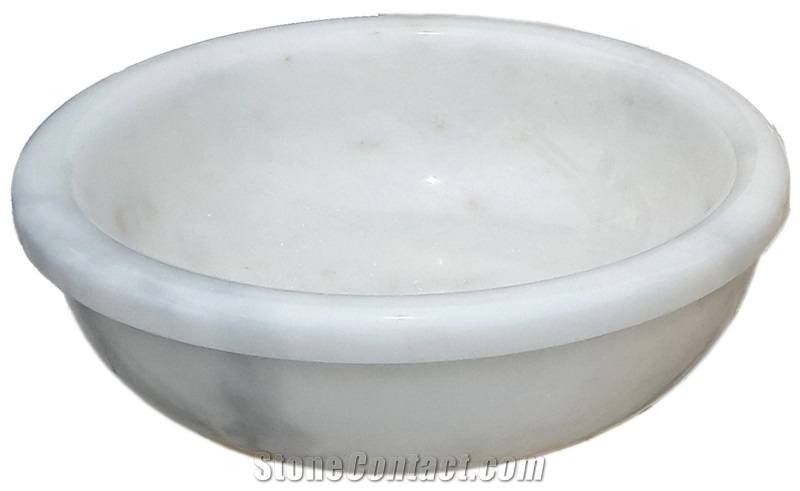 Afyon White Marble Sink - Afhl-29, White Marble Sinks & Basins, Kitchen Sinks