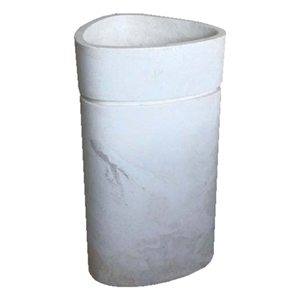 Afyon White Marble Sink - Afhl-69, White Marble Pedestal Basins & Sinks