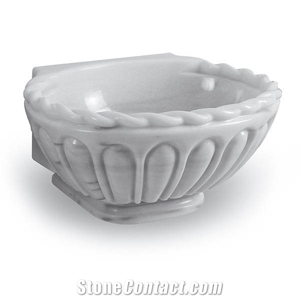 Exclusive Marble Basin - Afhkf-165, White Marble Round Basins, Afyon White Marble Basins, Bathroom Sinks