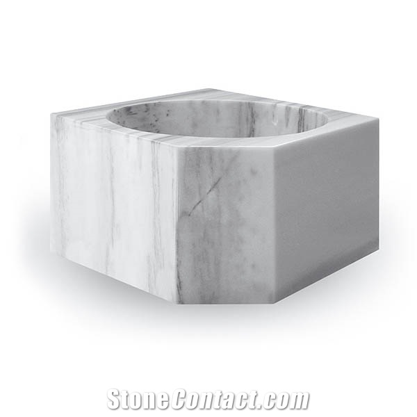 Exclusive Marble Basin - Afhkm-1202, White Marble Round Basins, Afyon White Marble Basins, Bathroom Sinks Turkey