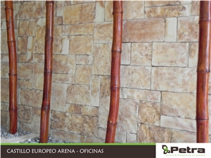 Castillo Europeo Arena Wall Stones, Beige Sandstone Cultured Stone Mexico