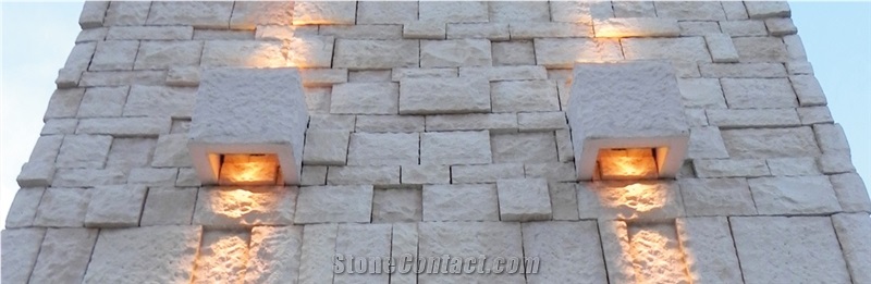 Modelo Piedra Galarza Exposed Wall, White Sandstone Cultured Stone Mexico