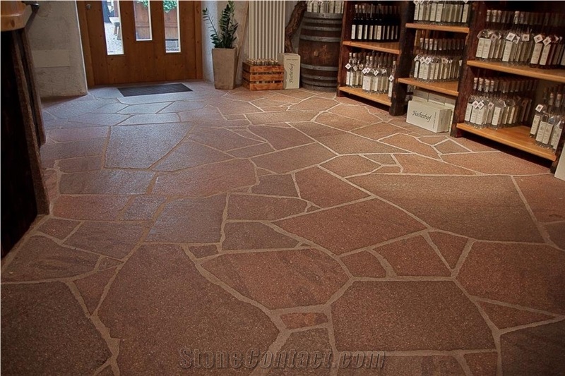 Montiggler Porphyr - Porfido Di Monticolo Granite Floor Tiles, Brown Polished Granite Flooring Tiles, Floor Tiles