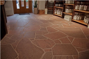 Montiggler Porphyr - Porfido Di Monticolo Granite Floor Tiles, Brown Polished Granite Flooring Tiles, Floor Tiles
