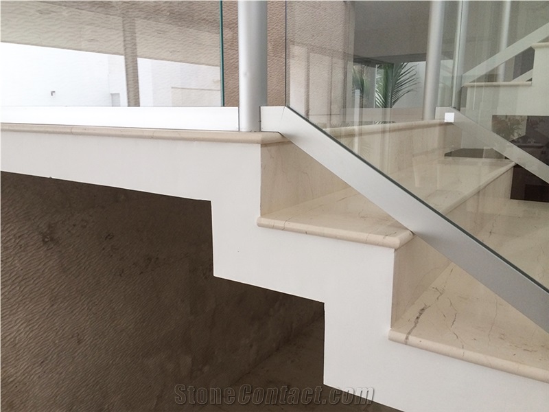 Marmol Crema Mexicano Stairs, Beige Marble Stairs & Steps Mexico