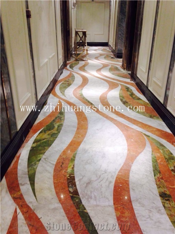 Running Color Design Marble Floor Medalion