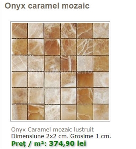 Caramel Onyx Polished Mosaic