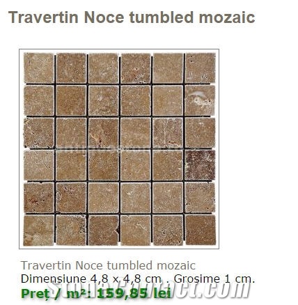 Travertine Noce Tumbled Mosaic