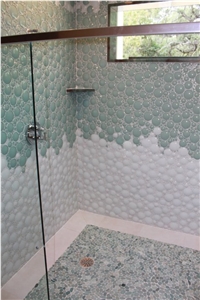 Bubble Glass Mosaic Shower