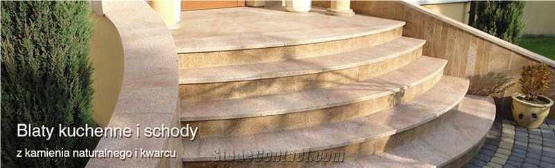 Ivory Raw Silk Granite Deck Stair