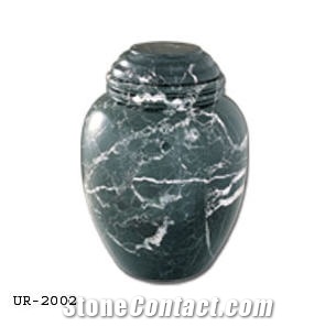 Black Zebra Marble Oval Base Cremation Urns