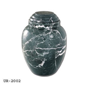 Black Zebra Marble Oval Base Cremation Urns