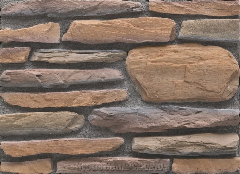 Concrete Fieldstone,Cement Cultured Castle Rock Veneer,Stone Material Wall Decoration,Cultured Stone Loose Strip Manufactured Ledge Stone