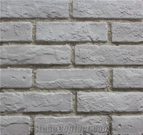 Elegant White Color Cultured Stone Bricks,Weathering Resistant and Waterproof Manufactured Ledge Stone Facades for Baker House Interior/Exterior Wall Covering, Building Stones