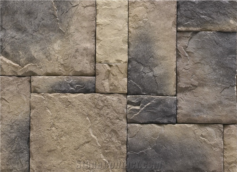 Foshan Factory Cheap Price Grey Cultured Castle Stone,Decorative Outdoor Manufactured Ledge Stone Wall