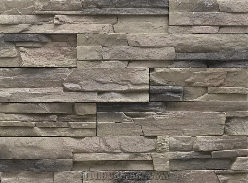 Guarantee Quality Factory Price White Color Cultured Stacked Stone Veneer,Non-Fading Manufactured Ledgestone Veneer for Tv Background Wall Decor