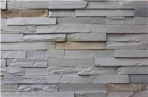 High Imitation White Cultured Manufactured Stone Veneer,Fake Ledge Stone Wall Cladding,Manufactured Ledgestone Cultured Veneer,Non-Fading Faux Wall Stone