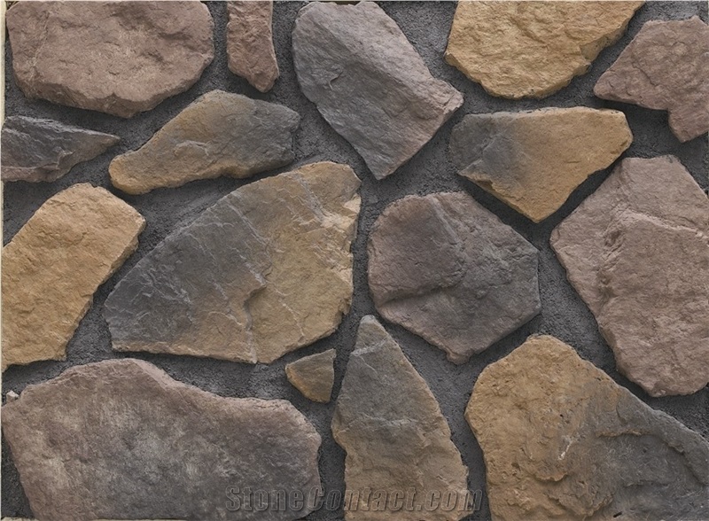 High Quality Cultured Stone Castel Rock Veneer,Exterior Wall Facing Stone,Fake Stacked Stone Veneer,Manufactured Fieldstone for Wall Decor